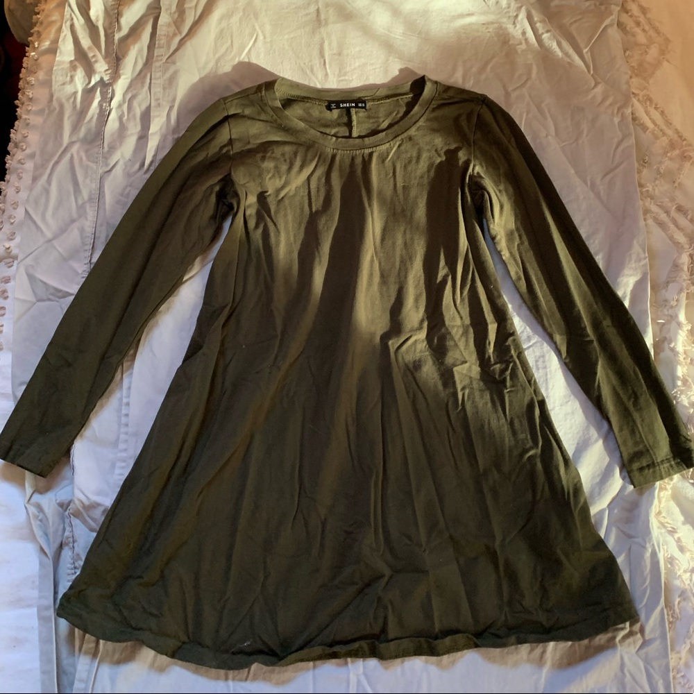 SheIn never worn olive green dress. Size XS
